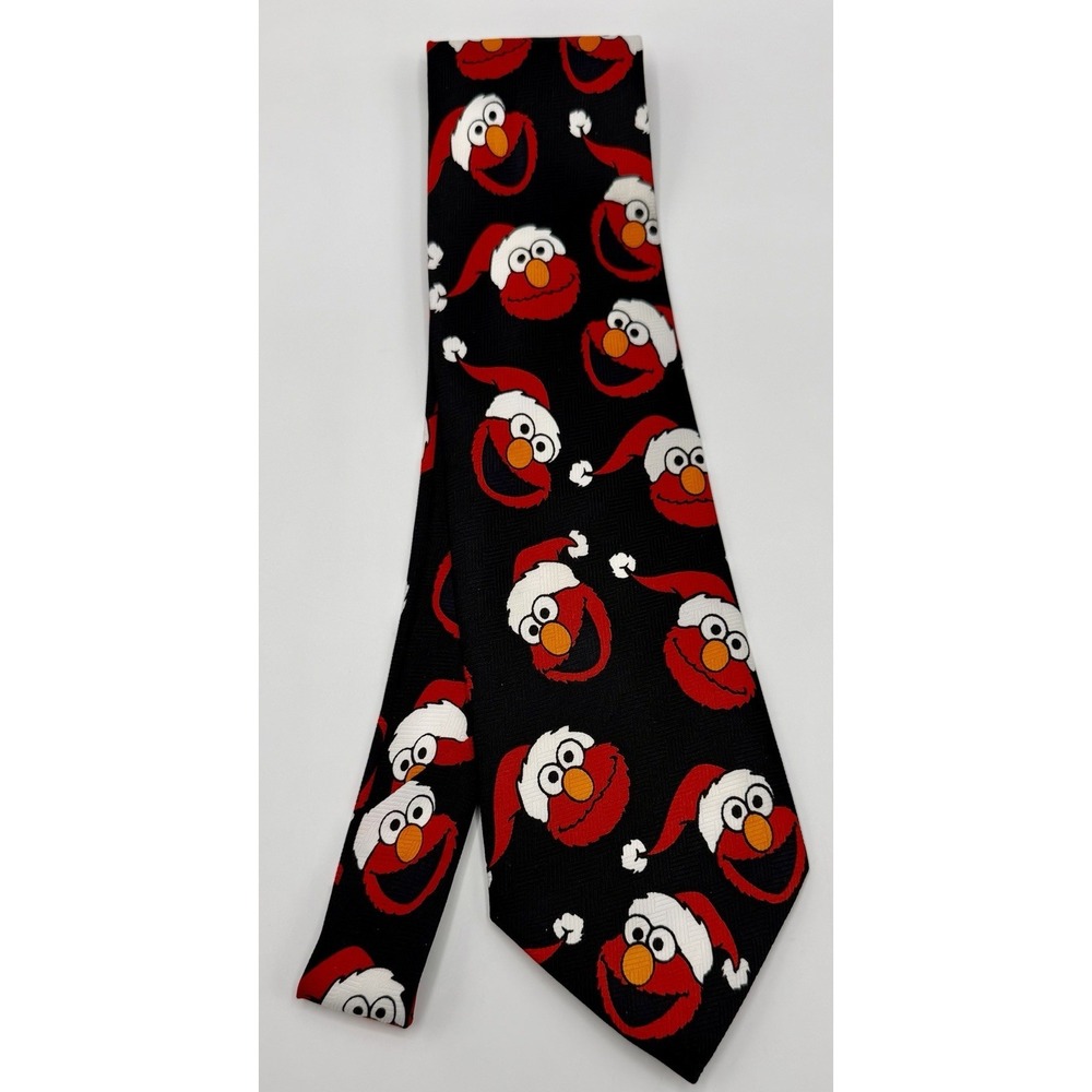 Vintage Sesame Street Elmo w/Christmas Hat Black Tie. Excellent Condition